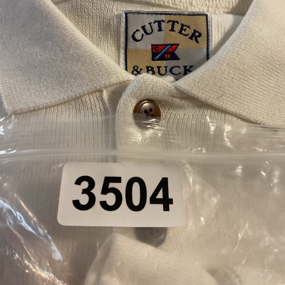 Cutter & Buck White Long Sleeve Polo sweater size L - Picture 5 of 5